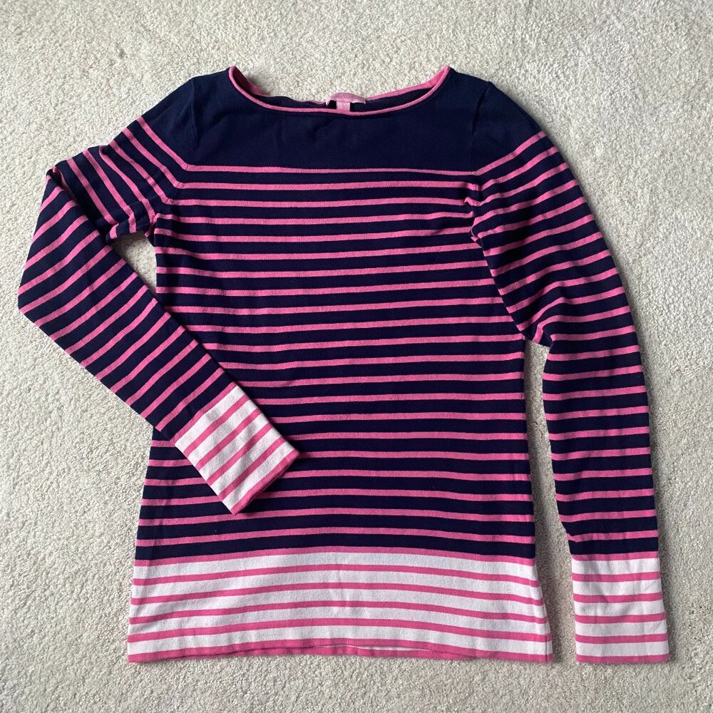 Lilly Pulitzer navy and pink stripe sweater - SIZE LARGE
